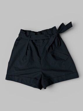 ASOS Black High-Waisted Tie Shorts
